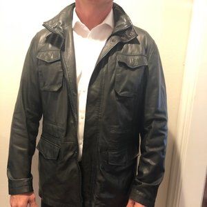 Armani Collezioni Men's Black Leather Jacket